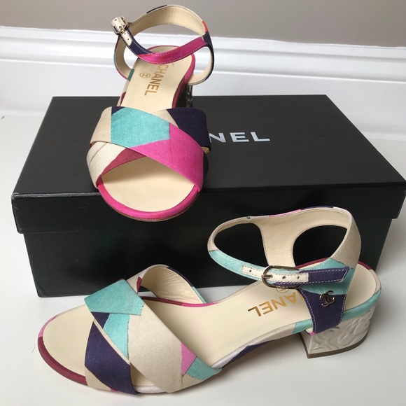 SOLD Chanel Multicolor Sandals - Picture 1 of 8